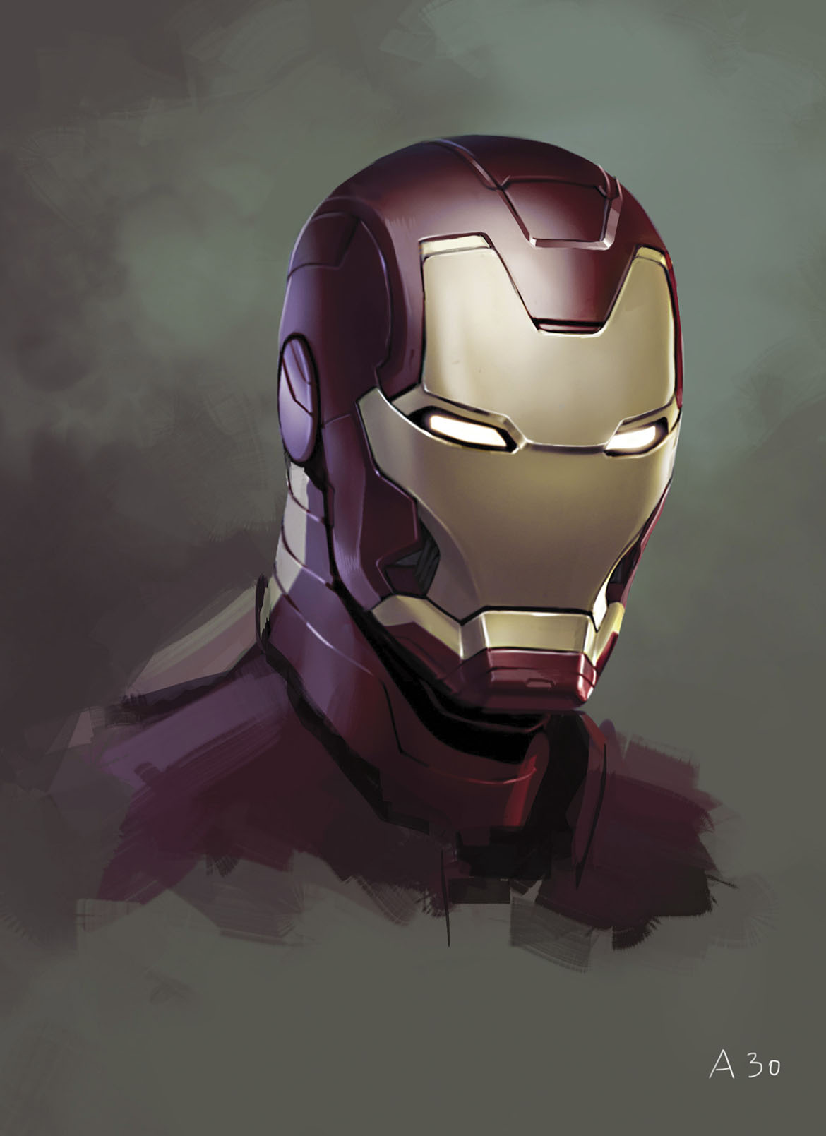 Ryan Meinerding / Head no.1 / Concept art for Iron Man 3 2013 / © 2017 MARVEL