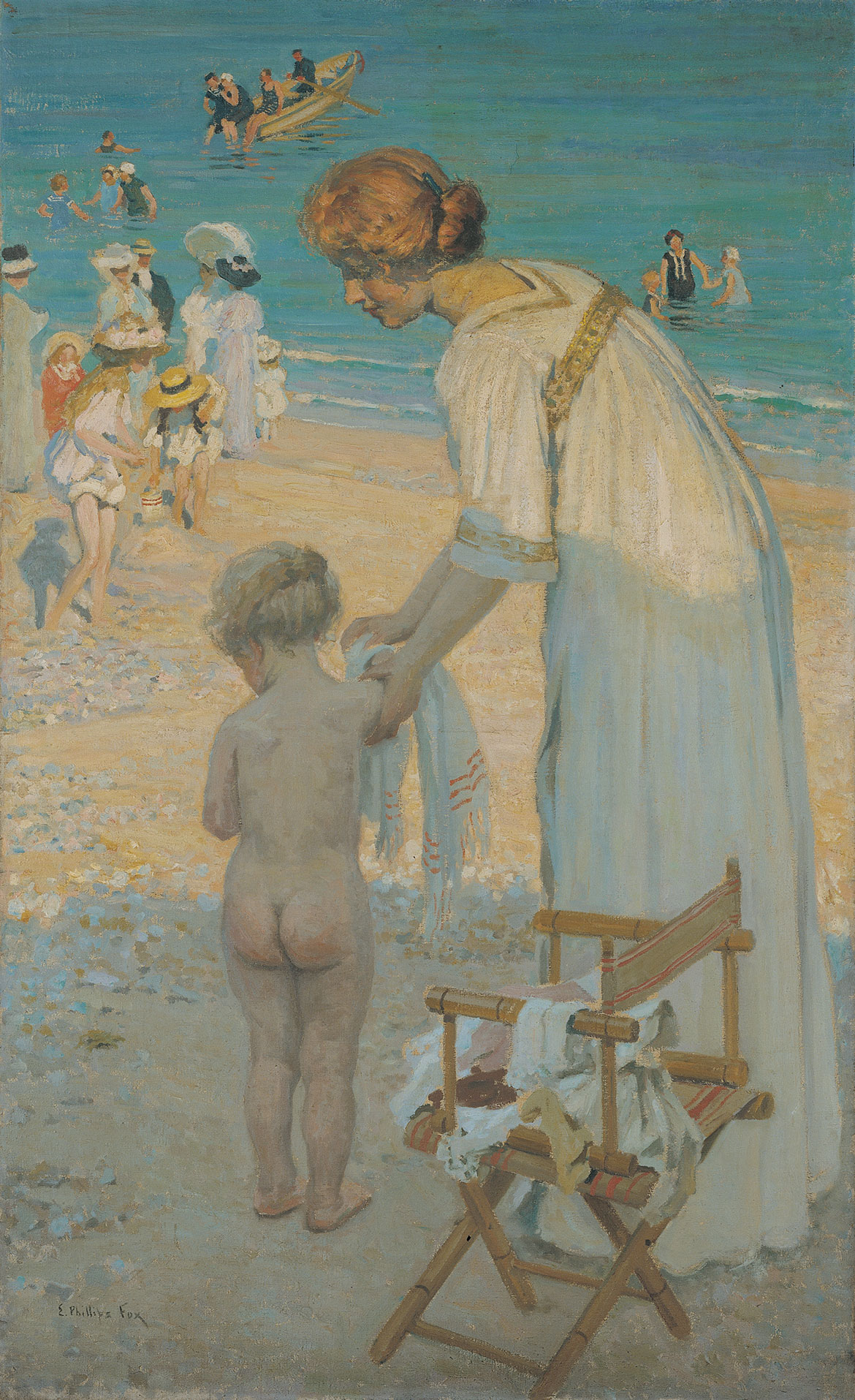 Mother, child & fashionable beach culture