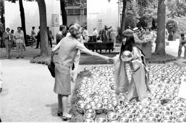 Yayoi Kusama with Narcissus Garden 1966, Venice Biennale