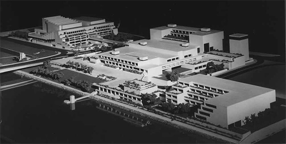 Model of the Cultural Centre c. 1977 with more detail than shown in the 1975 model / Photograph: Richard Stringer QPACA