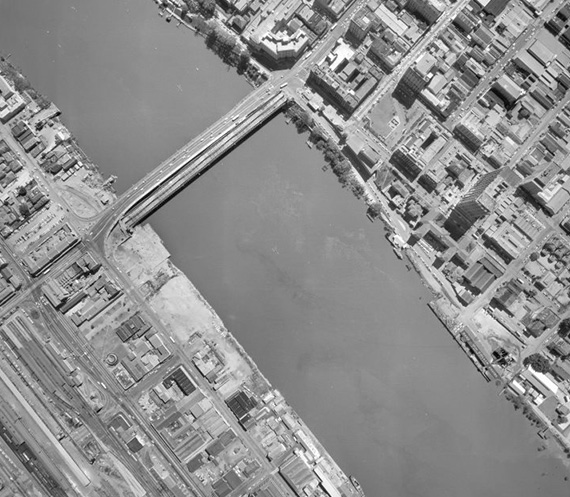 Aerial view of South Brisbane c.1969