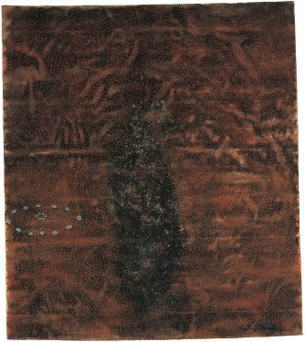 Judy Watson, Australia b.1959 / sacred ground beating heart 1989 / Natural pigments and pastel on canvas / Purchased 1990. The 1990 Moët & Chandon Art Acquisition Fund / Collection: Queensland Art Gallery / © Judy Watson 1989/Licensed by Viscopy, 2017